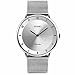 Mens Quartz Watch, JLOX Business Analog Wrist Watch Luxury Stainless Steel Band Cool Waterproof Dress Watches- Silver