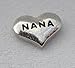 Silver NANA Heart Floating Charm
