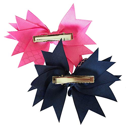 Yazon 4inch Sparkly Ribbon Bows With Alligator Clips Girls Toddler Silver Wave Printed Ribbon Hair Bows 10pcs - Thumbnail 5