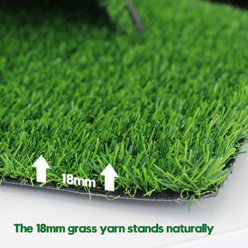 WarmShe 0.7inch Realistic Indoor/Outdoor Artificial Grass/Turf