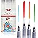 Water Brush Pens - Set of 4 Brush Tips - Great for Watercolor Paints, Water Soluble Pencils, Brush Pen, Markers - Refillable Brush Pens - Aqua Pen, Art Brushes - MozArt Supplies