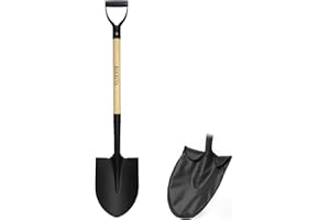 KOLEIYA 41 Inch Round Point Shovel for Digging,Heavy Duty Garden Shovel with D-Handle,Wooden Handle,Ideal for Gardening,Landscaping,Beach,and Snow Removal