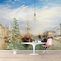 Wall Murals Self-Adhesive Removable The Dogana and San Giorgio Maggiore by Joseph Mallord William Turner Wallpaper Home Decoration for Living Room,Bedroom - 66x96 inches