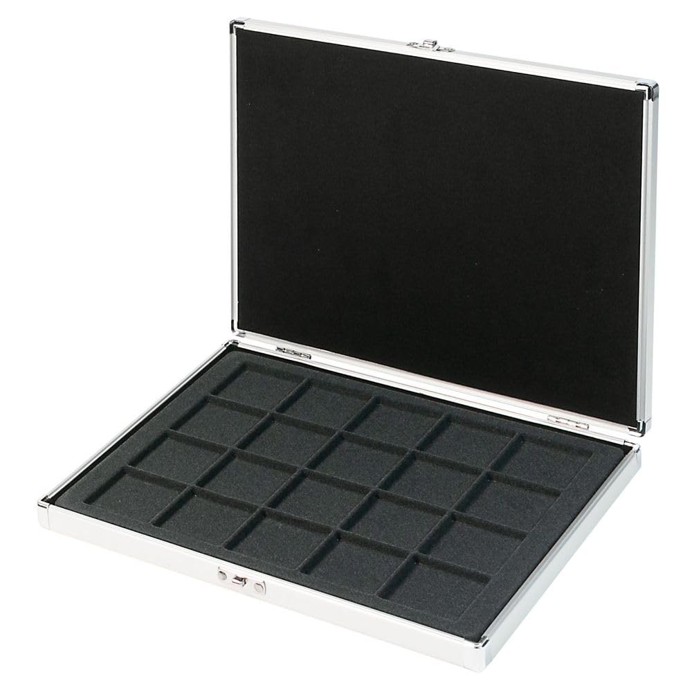 Lindner coin cassette ALU for 20 coins / coin capsules up to Ø 47 mm - with black coin insert