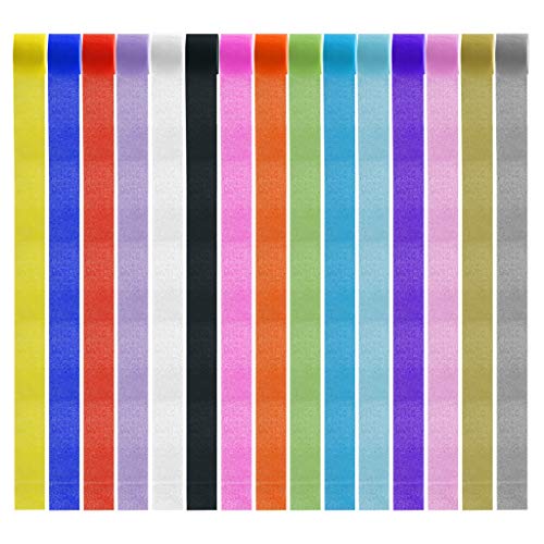 Yolyoo 15 Rolls 405 Yard Crepe Paper Streamers, Party Streamers Backdrop Decorations for Birthday, Wedding, Holiday Fiesta Party,1.8" W x 27 Yard/roll 15 Colors