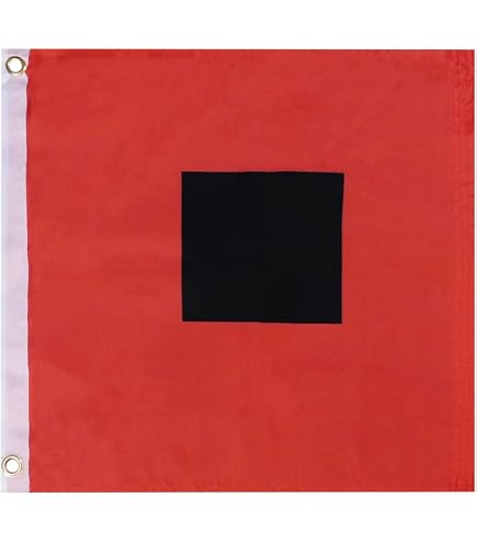 18x18 Inch Hurricane Nautical Warning Flags Set - 2 Flags, Sewn Applique Nylon, USA Made