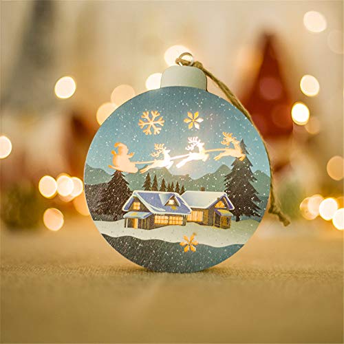 DZT1968  Warm Led Light Christmas Wedding Xmas Party Wooden Decoration Decor-Santa Claus/Snowman/Elk Desktop Window Decor (B)
