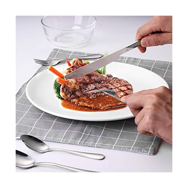 30-Piece Cutlery Set, VPCOK Flatware Set, Stainless Steel Silverware Sets Service for 6 High-Grade Mirror Polished Tableware Utensil Set with Gift Box Perfect Gift