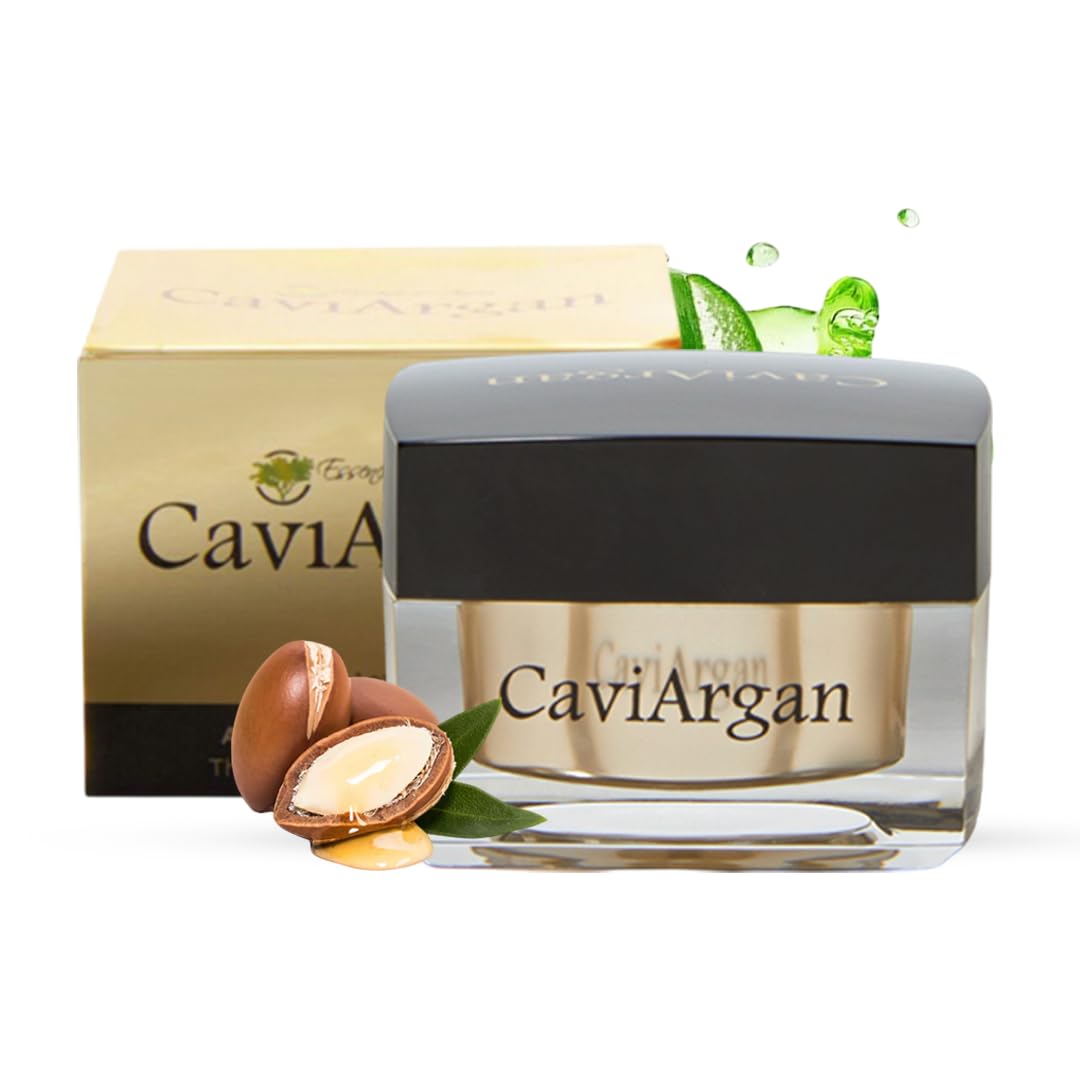 Essence of Argan Caviargan Facial Moisturizer for Women, Anti Aging Face Cream with Caviar, Hyaluronic Acid, Argan Oil, Retinol, Matrixyl & Botanicals, Wrinkle Cream for Deep Wrinkles (1fl.oz/30ml)