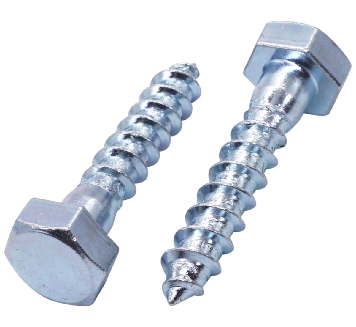 SKIR'CO (25 pcs) DIN 571 Zinc Plated Steel Hexagon Head Wood Screws M10 x 55 mm, Coach Screws, Hex Screw, Lag Bolts