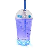 Cool Things Corp Christmas Light-Up Dome Cup – Snowman, Reusable LED Party Drinkware with Glitter Dome Lid