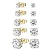 Kainier Women's 14K Gold Plated CZ Stud Earrings Simulated Diamond Round Cubic Zirconia Ear Stud Set（5 Pairs)…