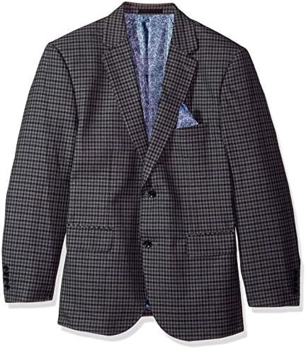 Alexander Julian Colours Men's Big & Tall Single Breasted Modern Fit Check Suit Jacket