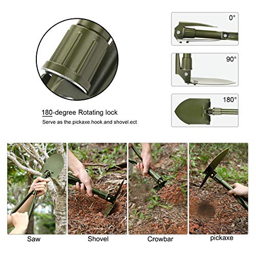 SUNHOO Collapsible Shovel Mini, Folding Spade Shovels for Digging