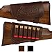 BronzeDog Genuine Leather Buttstock Ammo Holder Shotshell Carrier Hunting Ammo Pouch Shotgun Shell Cover 12 (16) Gauge Right Handed Black Brown