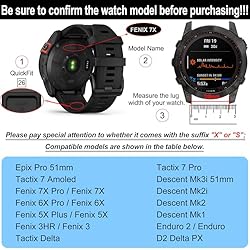 ZPJPPLX 26mm for GARMIN Fenix 7X Band, Fenix 6X Pro