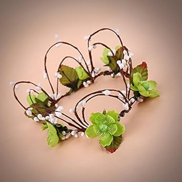 Di Fiori 40 A Mano Matrimonio Matrimonio Tiare Studio Corona Foto Capelli Corona Tiara Fiore Corona Verde Amazon It Bellezza