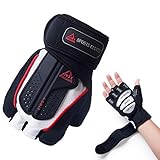 JIUSY Strong Power Gym Gloves Cross Training Weight Lifting Dumbbell Sports Barbell Fingerless Half Finger Gloves Fitness Workout