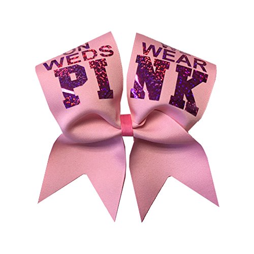 Chosen Bows On Wednesdays We Wear Pink Cheer Bow, Pink