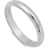 Sterling Silver Wedding 2mm Band Plain Comfort Fit Ring Solid 925 Italy