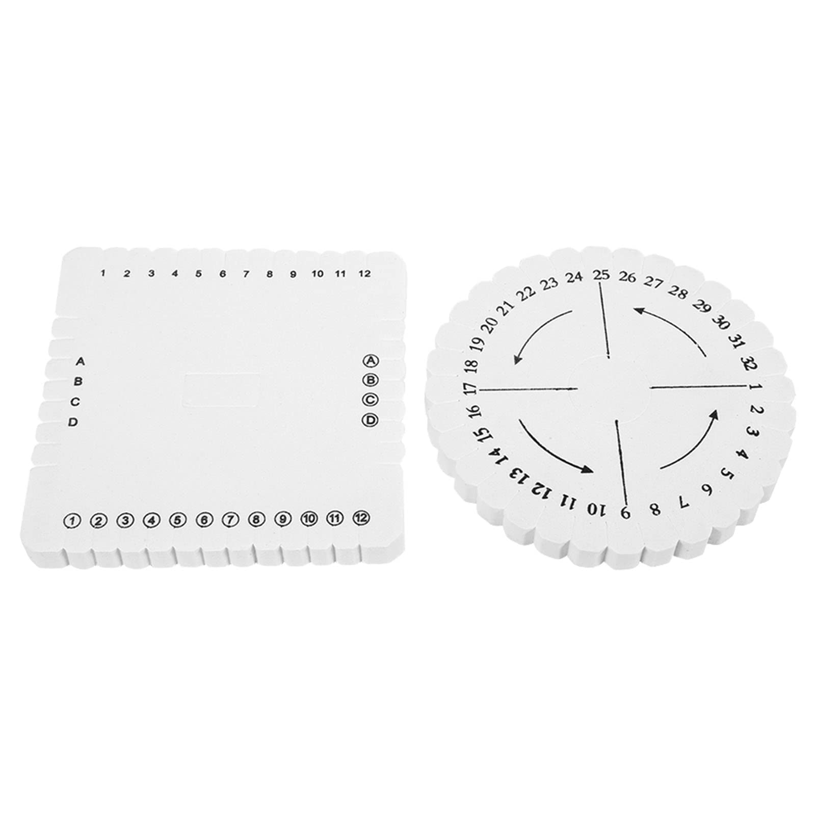 MAGT Kumihimo Braiding Disc, Kumihimo Set of Round and Square Macrame Bracelets, 2pcs Kumihimo Round Disc and Square Macrame Braiding Disc