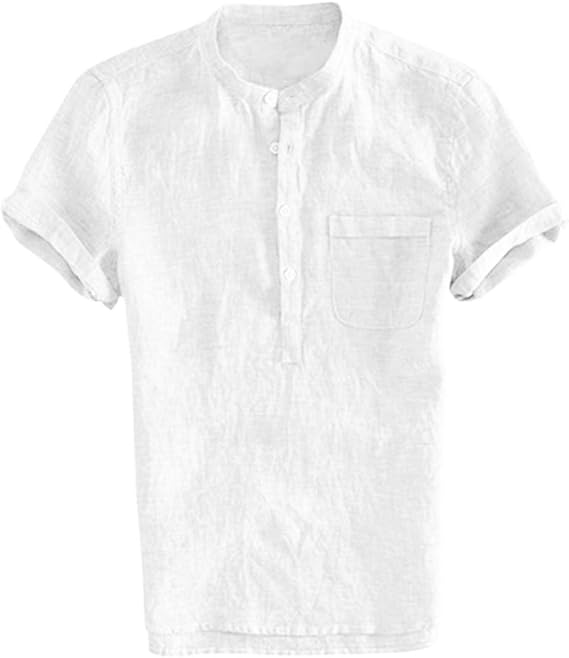 Amazon Co Jp Hodareyリネンtシャツ メンズ 七分袖 五分袖 半袖 ヘンリーネック クルー Vネック 無地 カットソー インナー トップス 涼しい 春 夏 綿麻シャツメンズ 麻シャツ 綿麻リネンシャツ 細身 カジュアルシャツ 開襟シャツ 通気快適 オシャレ通勤シャツ 腕時計