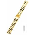 TOMIYOY Curved End 18MM 19MM 20MM Brush Polish Solid Stainless Steel President Watch Strap Band bracelet Fit For Rlx Skx Mechanical watch