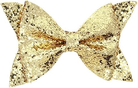 Baby Girl Bowknot Hairpin With Sequence Clip Hair accessories (Gold)