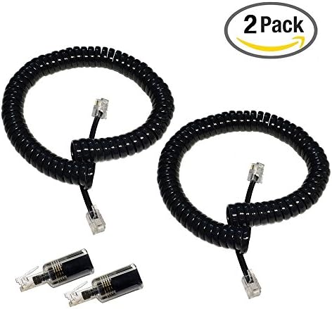 YOLISTIC (Value Pack of 2) Telephone Handset Cord Black & Phone Cord Detangler