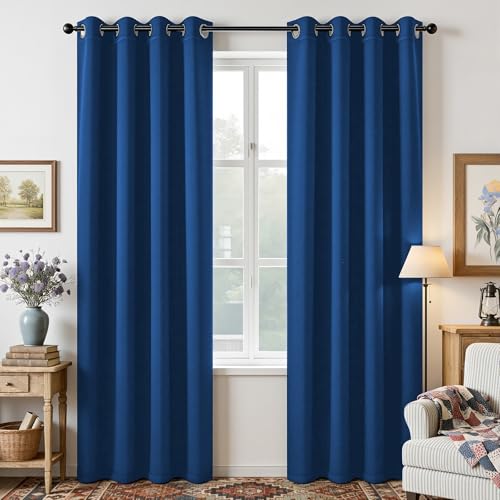 Joydeco Blackout Curtains Royal Blue 95 Inch Length