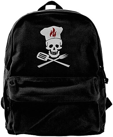 Cooking Skull Hat Grill Master Unisex Classic Water Resistant School Rucksack Travel Backpack Laptop