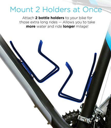image for Aduro Bike Water Bottle Holder Aluminum Cage, [2X Pack] Bicycle Water 