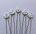 Missgrace 5PCS Bridal Women Handmade Crystal Hair Pins Clips Hair Styling (Silver)