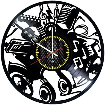 Musical Instruments Vinyl Record Wall Clock - Gift idea for music fans