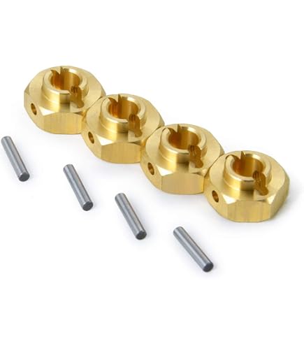 Lot De 4 Adaptateurs Hexagonaux En Laiton 12 Mm – Épaisseur 8 Mm – Pour Axial SCX10, RR10, RGT 86100, MST GEN 8 – RC Crawler 1/10