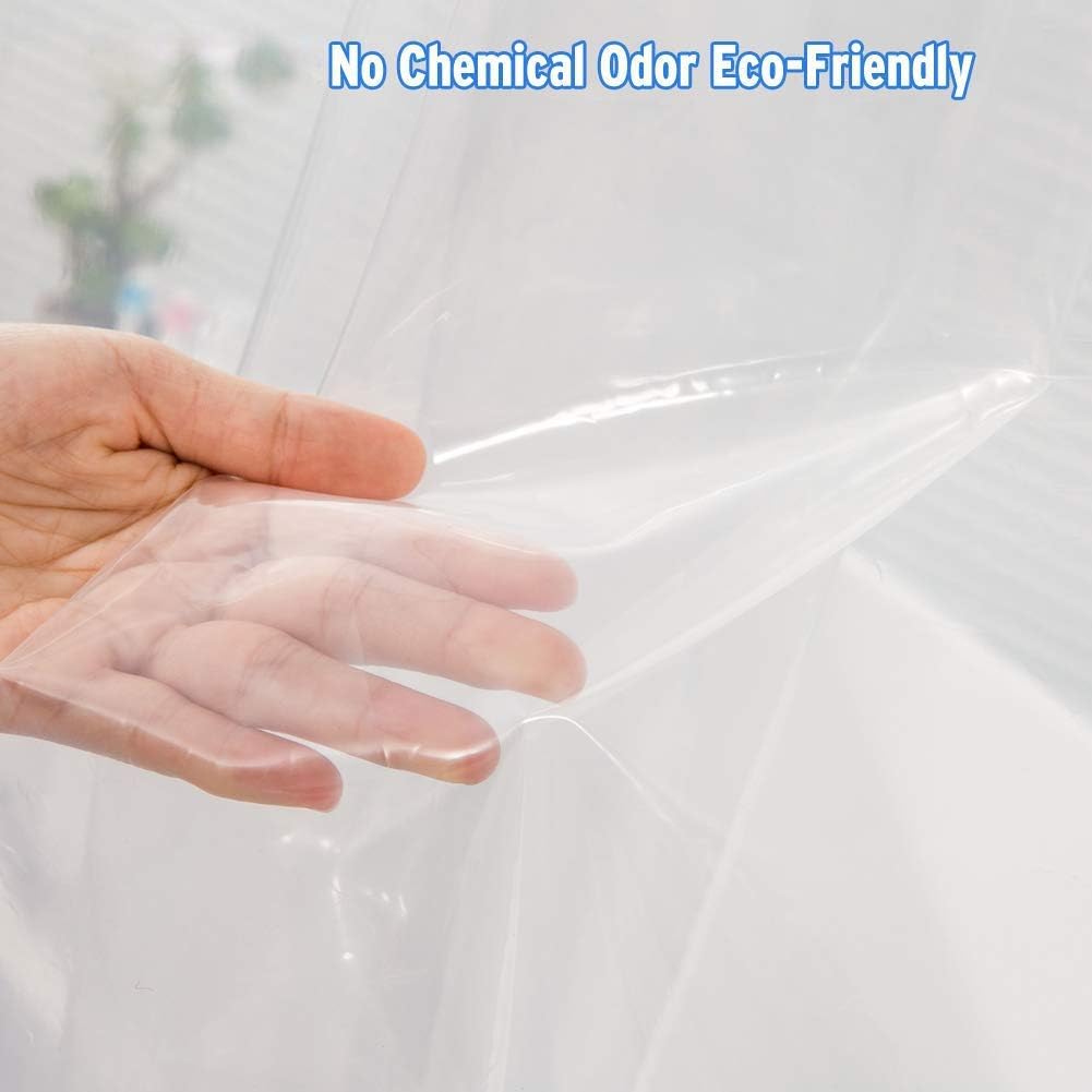 AmazerBath Plastic Shower Curtain, 72" W x 72" H EVA 8G Shower Curtain with Heavy Duty Clear Stones and 12 Grommet Holes Thick Bathroom Plastic Shower Curtains-Clear: Home & Kitchen