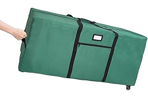 JDSZM Christmas Tree Storage Bag, Fits Up to 7.5Ft Tall Detachable Xmas Holiday Trees, Extra Large Heavy Duty Storage Bag with wheels, Durable Waterproof Storage Bag (Green, 7.5ft)