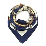 YOUR SMILE 100% Silk Scarf Women's Fashion Pattern Large Square Satin Headscarf Headdress 24''x24'' YOUR SMILE 100% Silk Scarf Women's Fashion Pattern Large Square Satin Headscarf Headdress 24''x24''