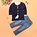 Efaster® 1Set Kids Baby Boys Long Sleeve T-Shirt Tops+Coat+Pants Clothes Outfits (2T)