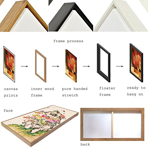 Visual-Art-Decor-Black-and-White-Leopard-Animals-Painting-Picture-Prints-Canvas-Wall-Art-Large-Decoration-24x36-Floater-Frame