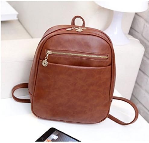 SP-CHARMING Preppy style leather backpacks women famous designer luxury shoulder bags (Light Brown)