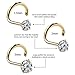 FreshTrends 3mm Cubic Zirconia 14K Yellow Gold Nose Ring Twist Screw - 20G