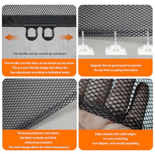 78CM Extra Tall Pet Gate,130CM Wide Retractable Cat Gate with Support Rods and Floor Hook,Easy to Use Pet Fence for The House Stairs Doorways Hallways Indoor Outdoor, No-Drill Installation(A)