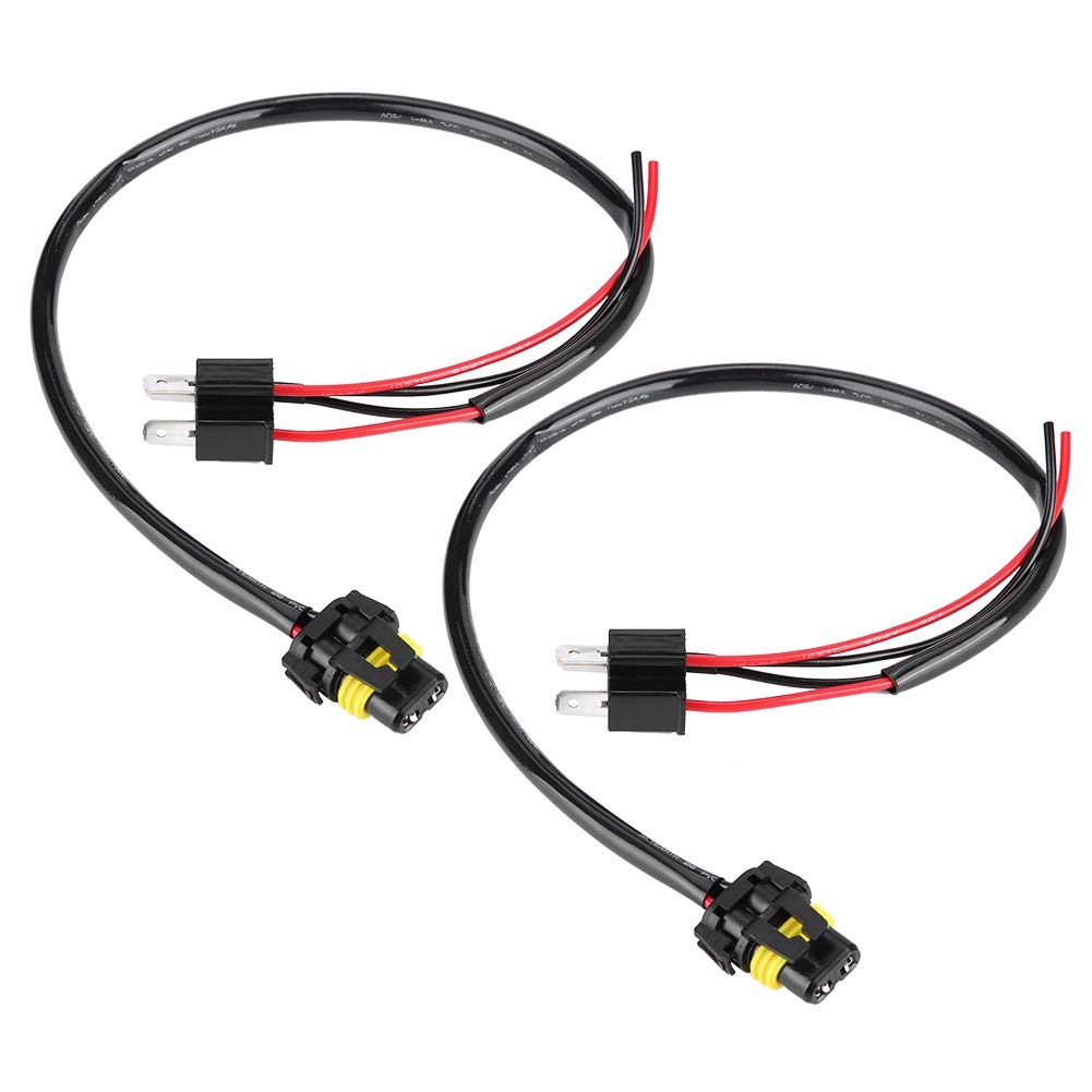 EBTOOLS 2Pcs H4 Converter Cable, Sockets to 9006 Bulbs Wire Harness Headlight Fog Light Conversion Adapter Cable
