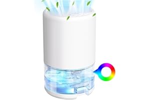 WUTAIN Dehumidifier （33.8 OZ / 280 sq.ft） Quiet <40 dB Sleep Mode Auto Shut-Off Energy-Saving 7-Color LED Dehumidifier for Ba