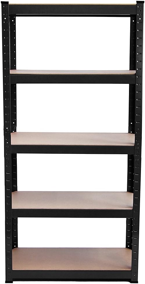Home Vida 5 Tier Black Heavy Duty Adjustable Steel Garage Shelving Unit (H) 1500mm (W) 700mm - 875kg Weight Capacity - Image 3