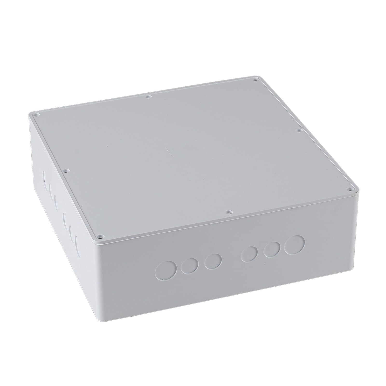 Photo 1 of 12" x 12" x 4" PVC Plastic Junction Box with Pre Molded 3/4" & 1" Punch in Holes Waterproof Electrical Boxes Project Junction Conduit Box for Electrical Outdoor Enclosure