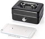 Parrency Small Cash Box with Lock and Coin Slot Black 4.9 x 3.7 x 2.3 in view 6