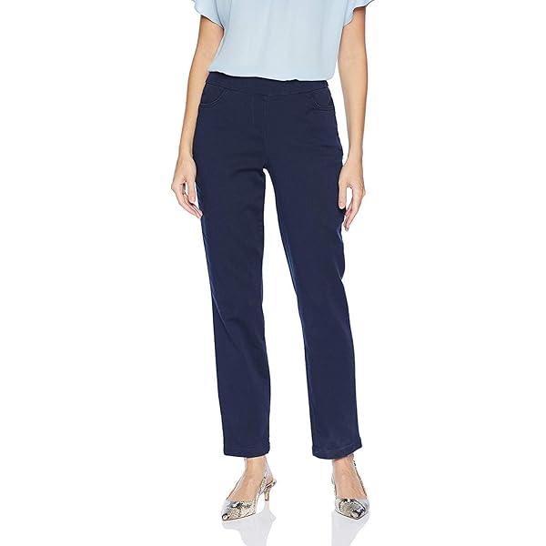 Alfred Dunner Women's Petite Super Stretch Pants - Mid-Rise Tummy Control Casual Pants