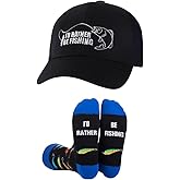 GOAUS Fishing Hunting Camping Gifts Funny Hat and Socks, Gifts for Men Boys Dad Son Husband Boyfriend Grandpa